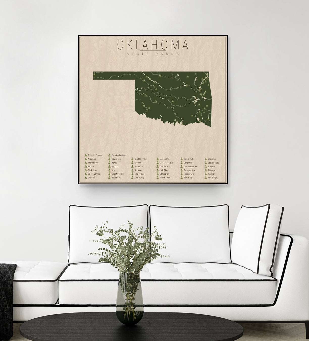 Oklahoma Parks by Finlay McNevin on GIANT ART - green typography