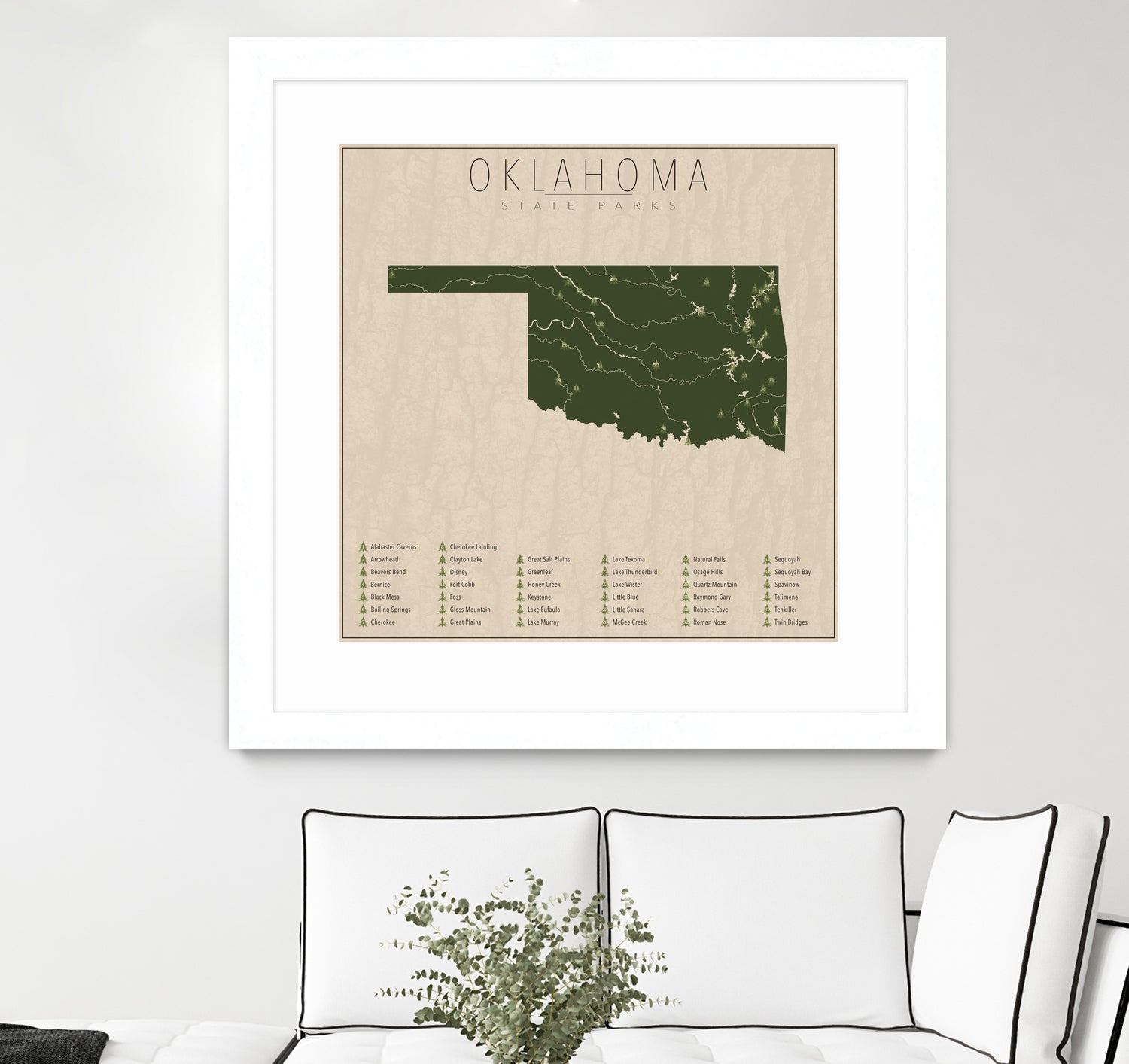 Oklahoma Parks by Finlay McNevin on GIANT ART - green typography