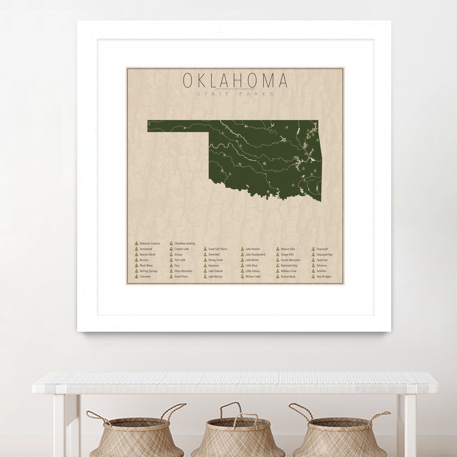 Oklahoma Parks by Finlay McNevin on GIANT ART - green typography