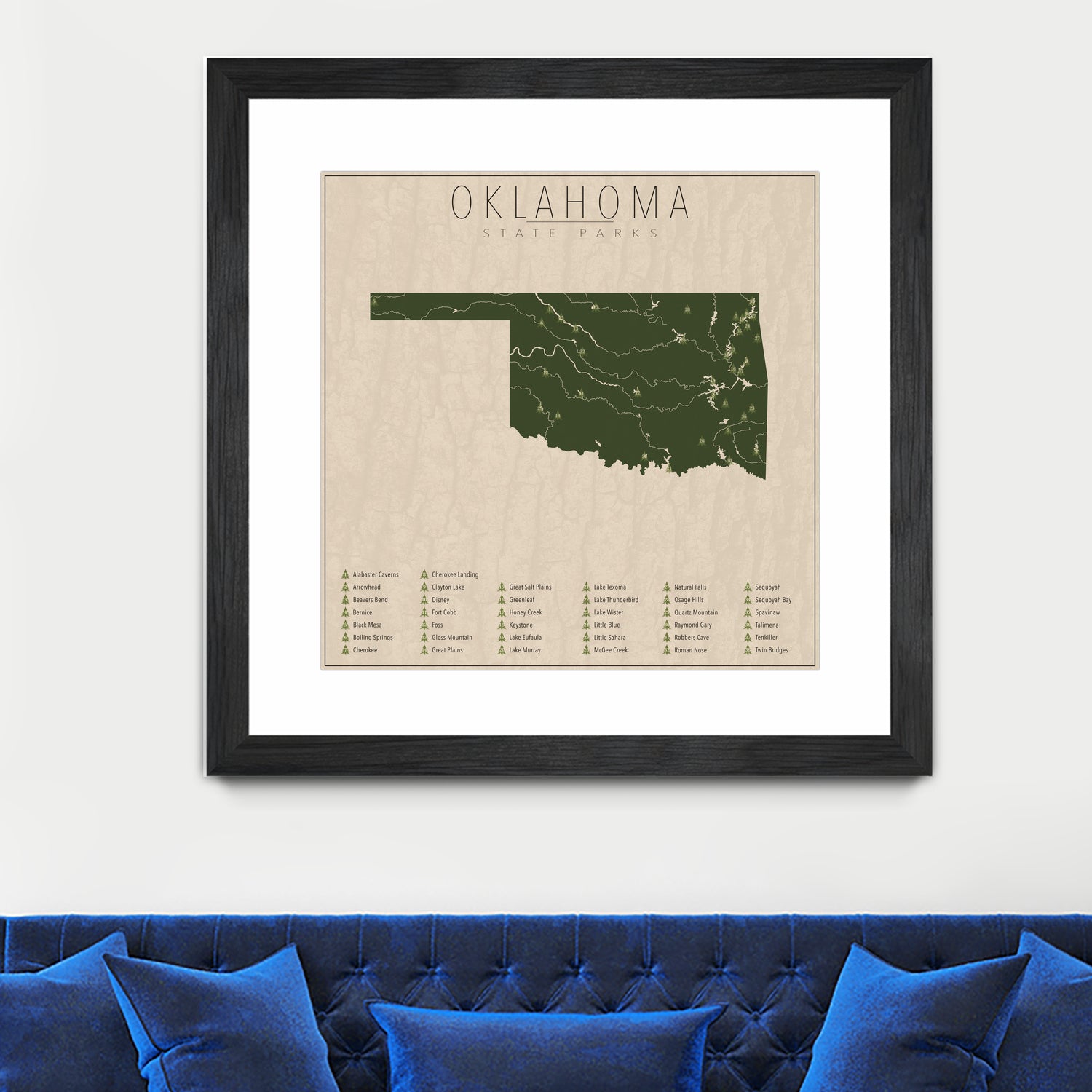 Oklahoma Parks by Finlay McNevin on GIANT ART - green typography