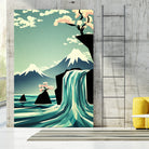 waterfall blossom dream by Sjoerd Piepenbrink on GIANT ART - blue vector illustration