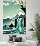 waterfall blossom dream by Sjoerd Piepenbrink on GIANT ART - blue vector illustration