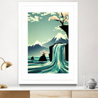 waterfall blossom dream by Sjoerd Piepenbrink on GIANT ART - blue vector illustration