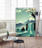 waterfall blossom dream by Sjoerd Piepenbrink on GIANT ART - blue vector illustration