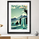 waterfall blossom dream by Sjoerd Piepenbrink on GIANT ART - blue vector illustration