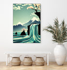 waterfall blossom dream by Sjoerd Piepenbrink on GIANT ART - blue vector illustration