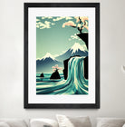 waterfall blossom dream by Sjoerd Piepenbrink on GIANT ART - blue vector illustration