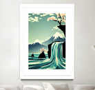 waterfall blossom dream by Sjoerd Piepenbrink on GIANT ART - blue vector illustration