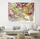 Tigers vs Dragons by Kota Nakatsubo on GIANT ART - green photo illustration