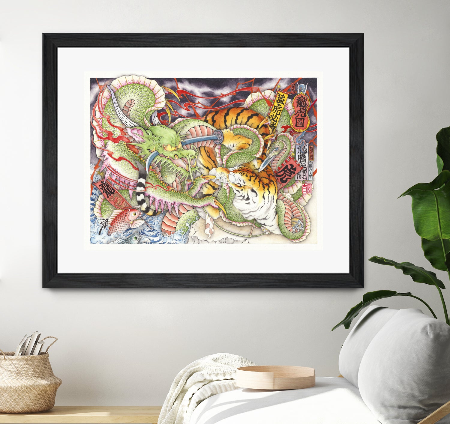 Tigers vs Dragons by Kota Nakatsubo on GIANT ART - green photo illustration