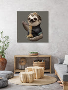 SLOTH EAT NOODLE by JUMALI KATANI on GIANT ART - gray digital drawing