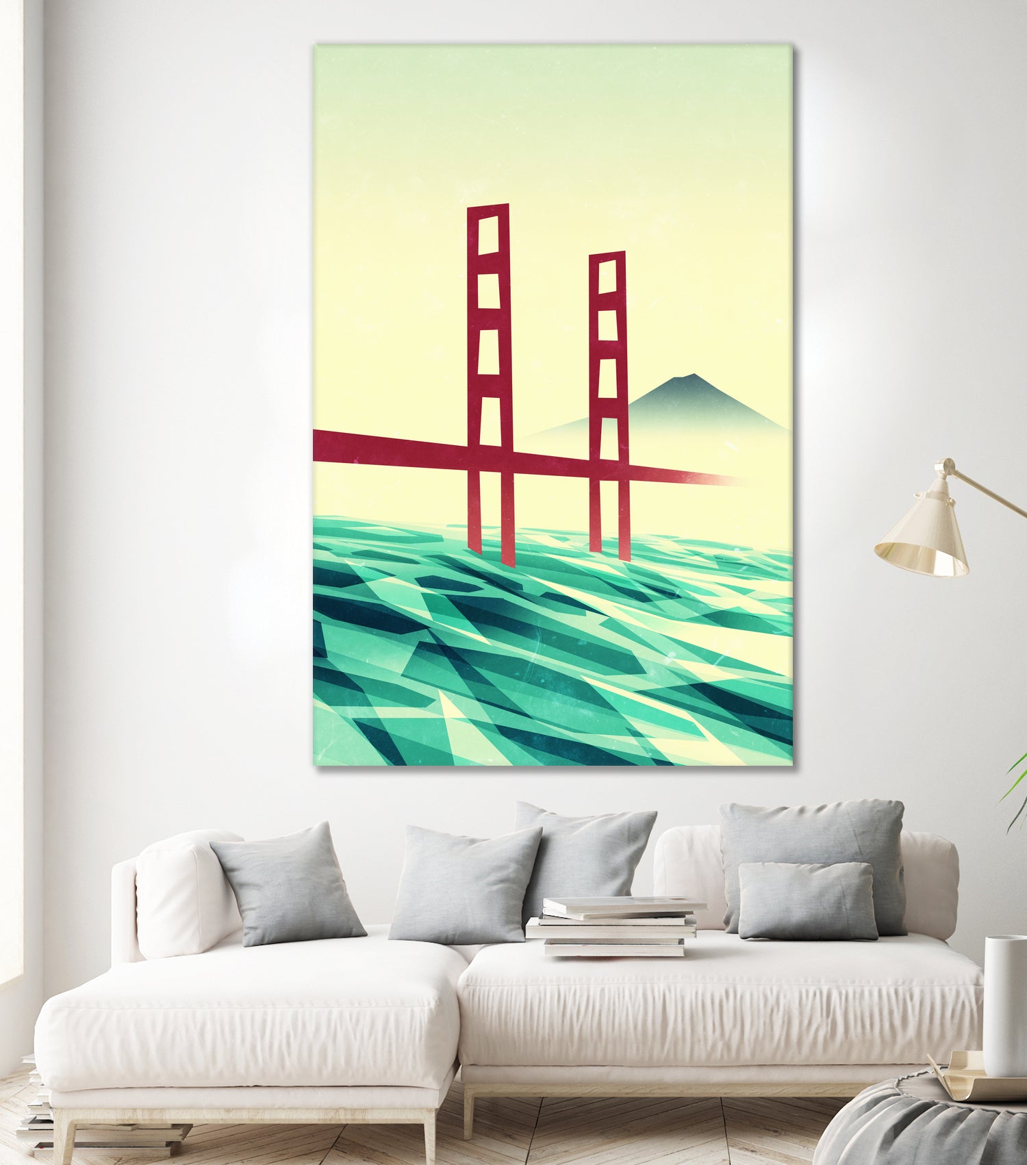 Misty day at The Golden Gate by Sjoerd Piepenbrink on GIANT ART - red vector illustration