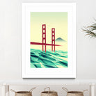 Misty day at The Golden Gate by Sjoerd Piepenbrink on GIANT ART - red vector illustration