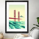 Misty day at The Golden Gate by Sjoerd Piepenbrink on GIANT ART - red vector illustration