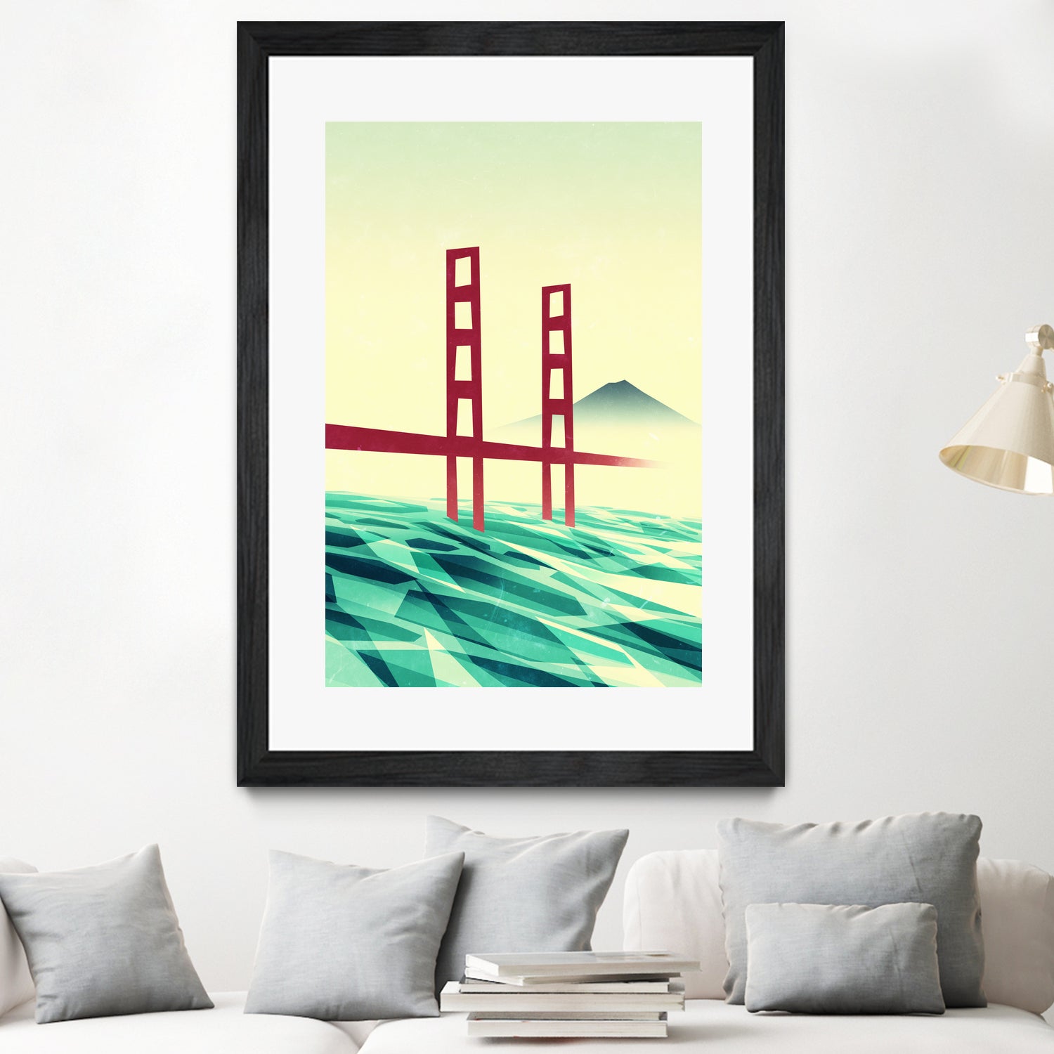 Misty day at The Golden Gate by Sjoerd Piepenbrink on GIANT ART - red vector illustration