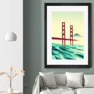 Misty day at The Golden Gate by Sjoerd Piepenbrink on GIANT ART - red vector illustration