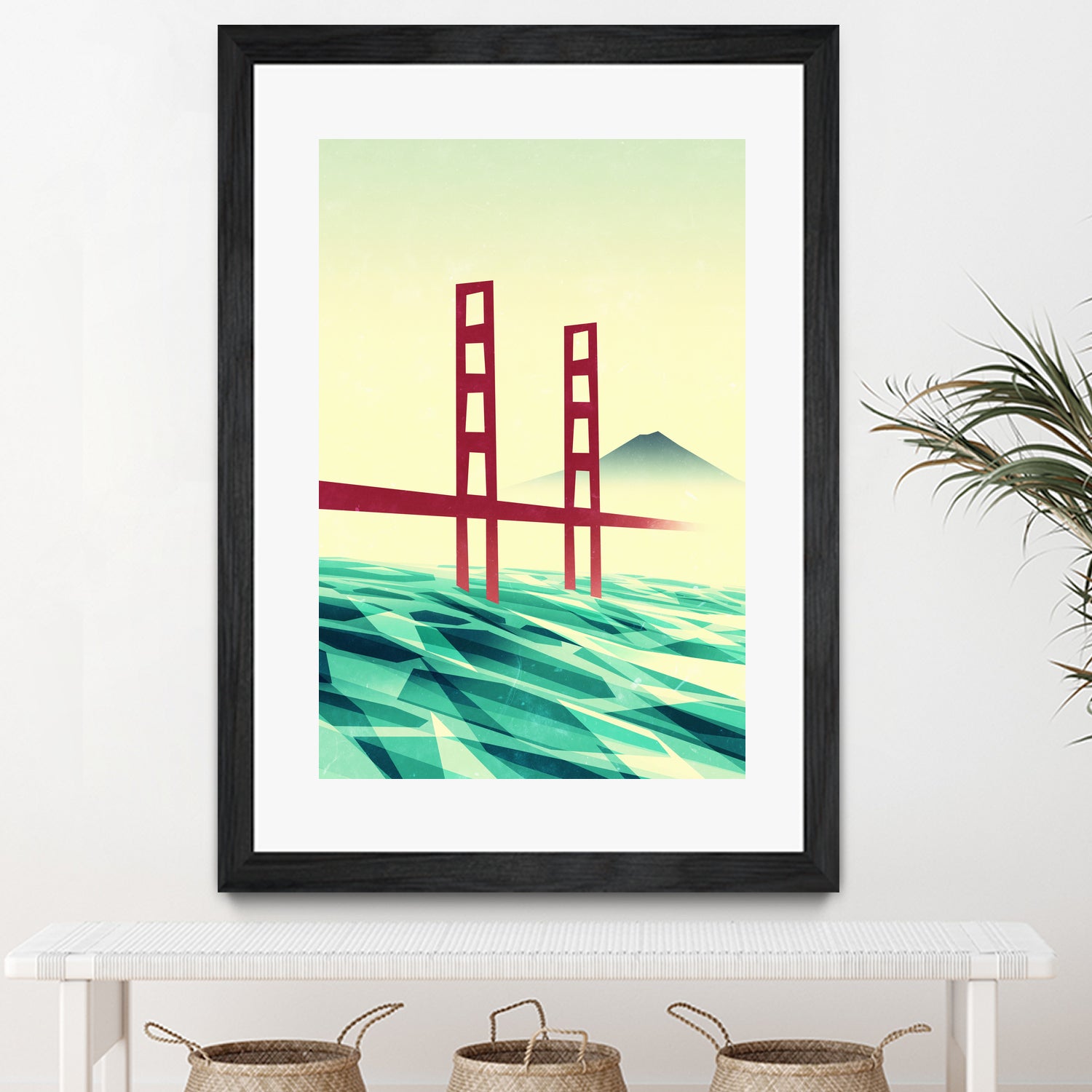 Misty day at The Golden Gate by Sjoerd Piepenbrink on GIANT ART - red vector illustration