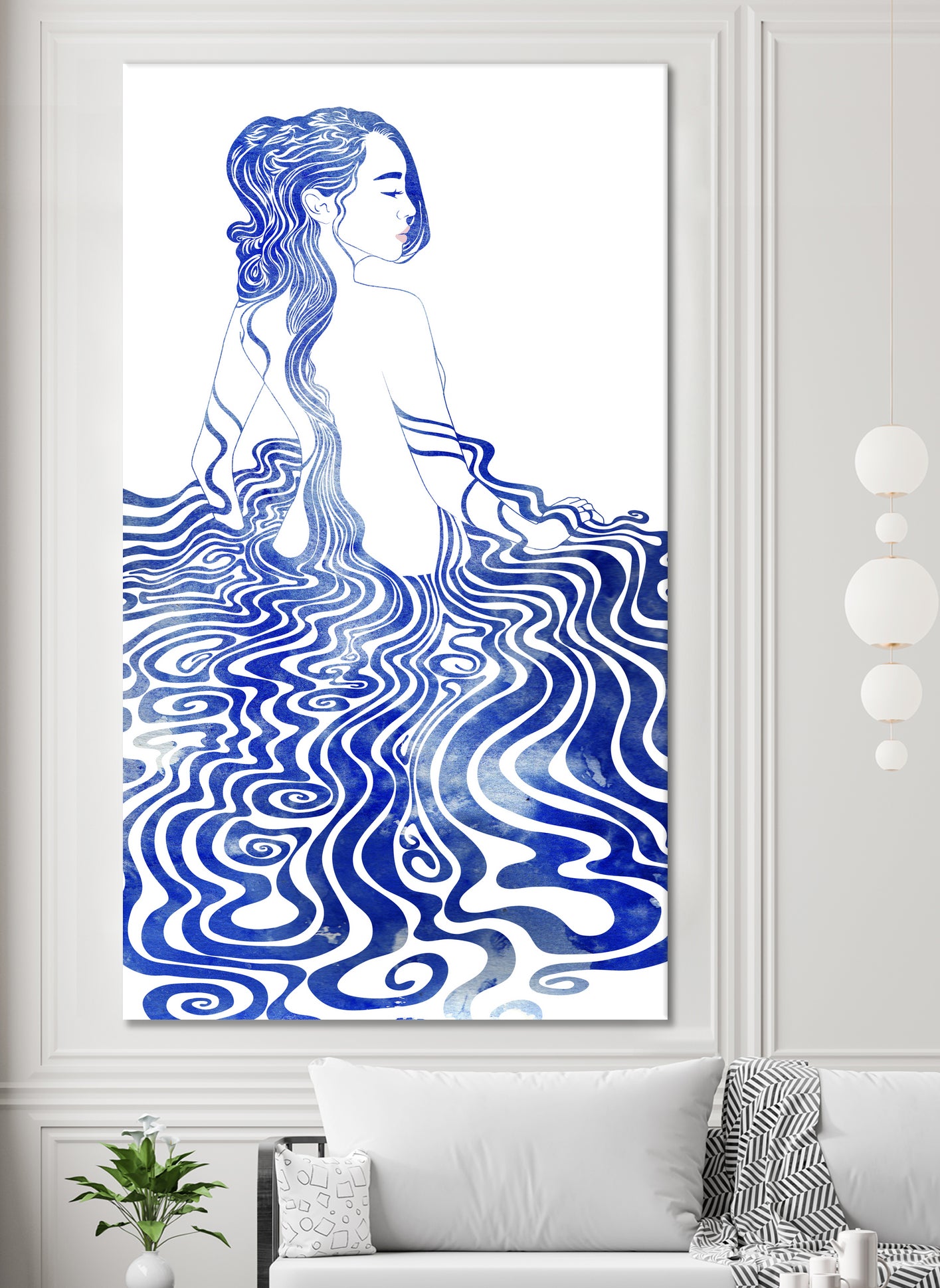 WATER NYMPH XIV by Stevyn Llewellyn on GIANT ART - blue mixed media