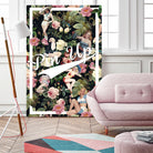 Floral and Pin Up Girls Pattern by burcu korkmazyurek on GIANT ART - black digital painting