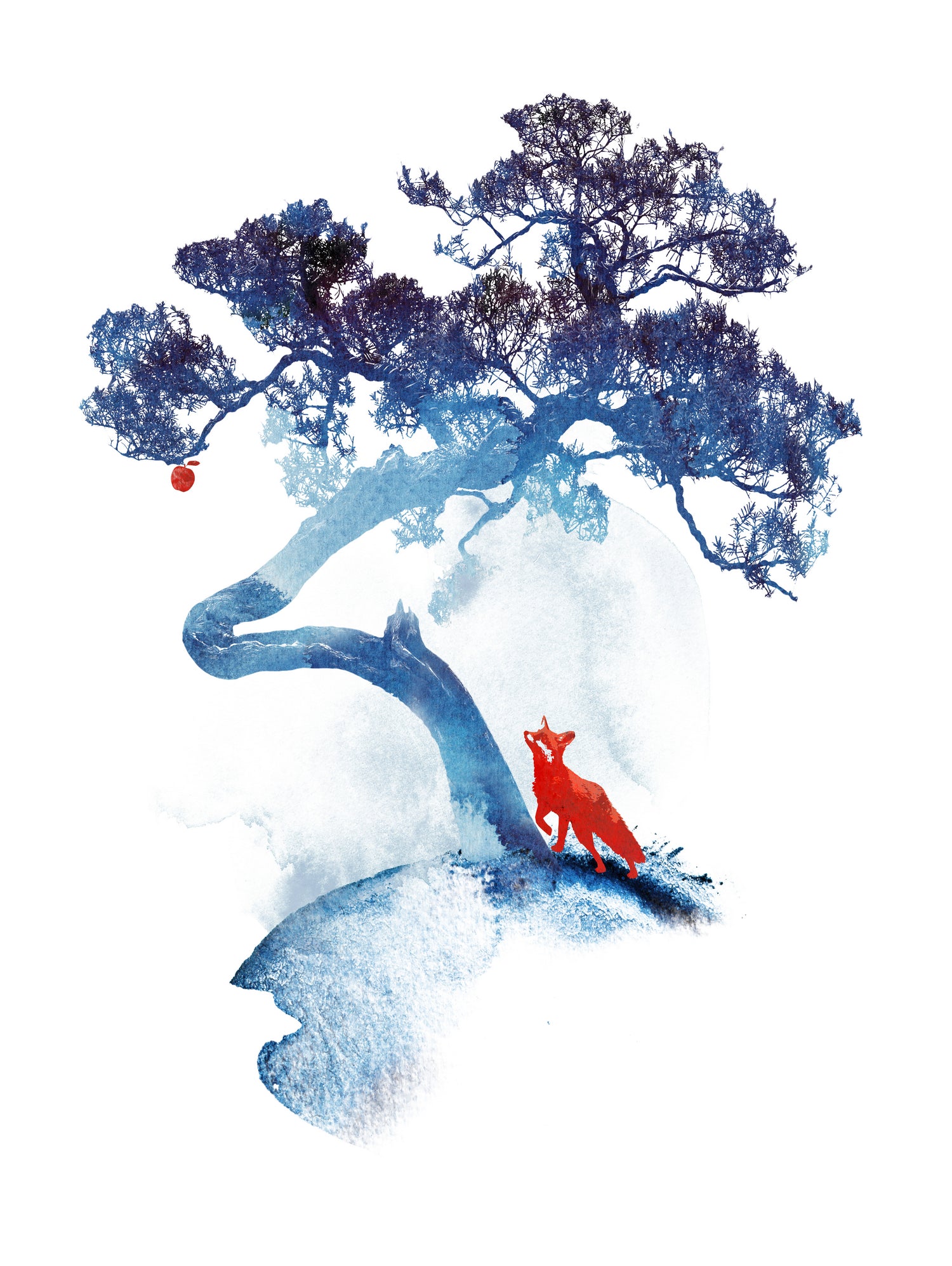 The last apple tree by Robert Farkas on GIANT ART - blue digital painting