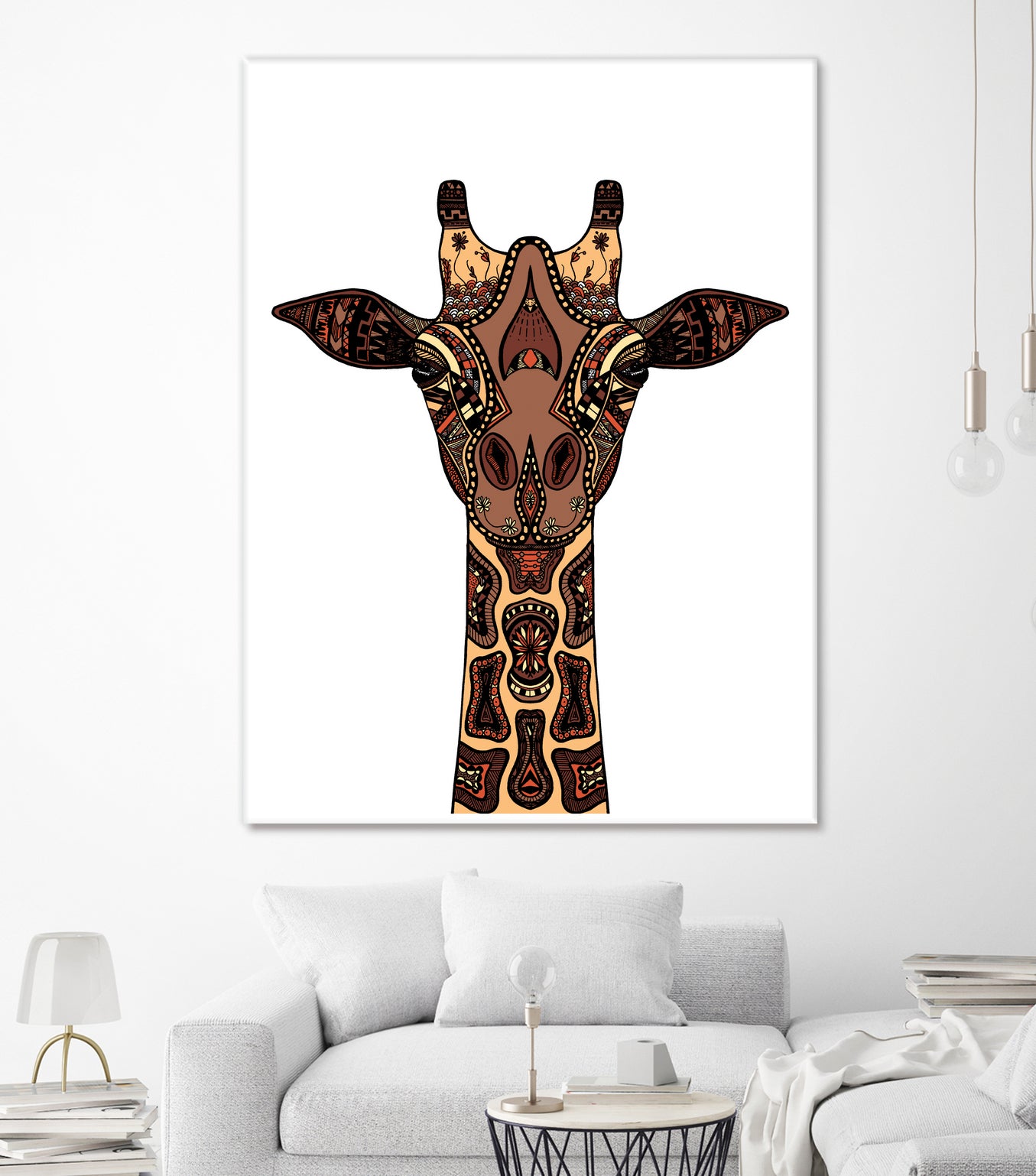 Coloured Giraffe Illustration/Drawing by Naomi Davies on GIANT ART - black digital drawing