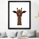 Coloured Giraffe Illustration/Drawing by Naomi Davies on GIANT ART - black digital drawing