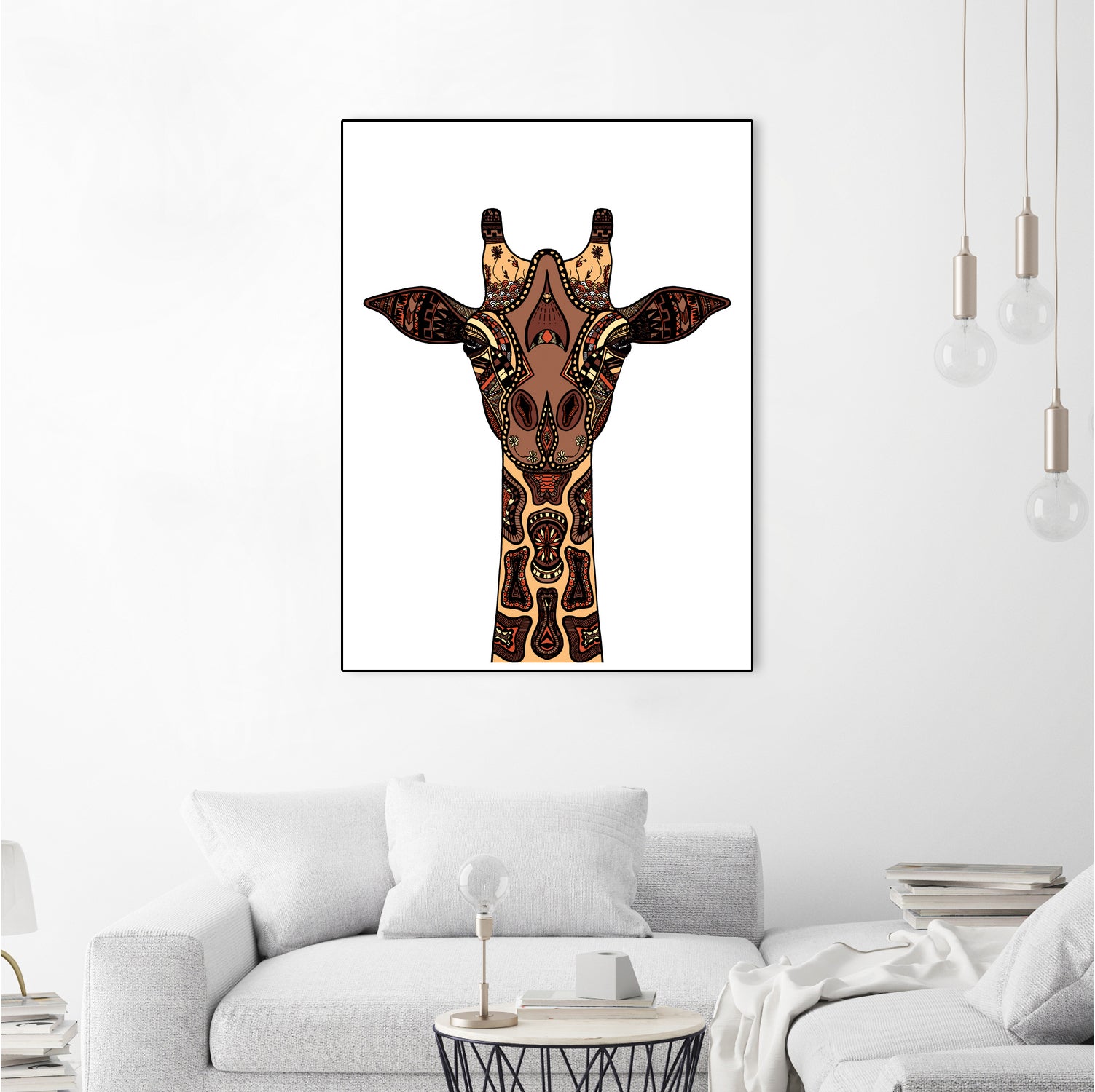 Coloured Giraffe Illustration/Drawing by Naomi Davies on GIANT ART - black digital drawing