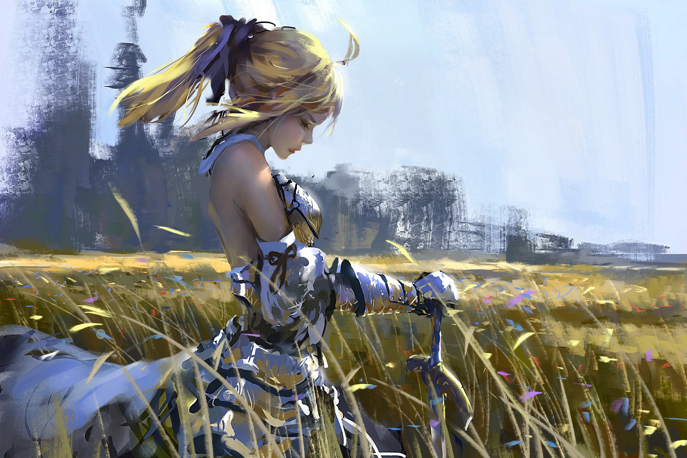 Saber Lily by Ling Wang on GIANT ART - yellow digital painting