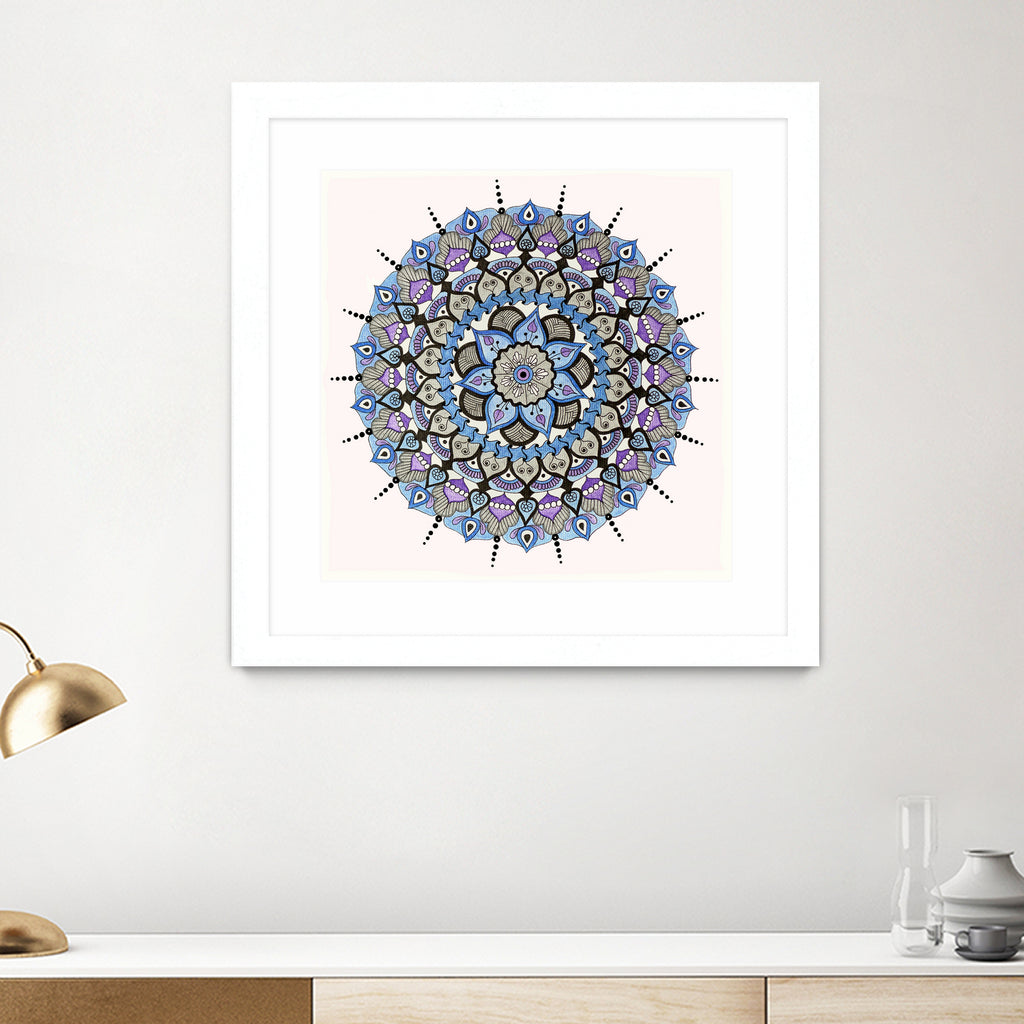 Mandala 03 by Ranka Stevic on GIANT ART - blue mixed media