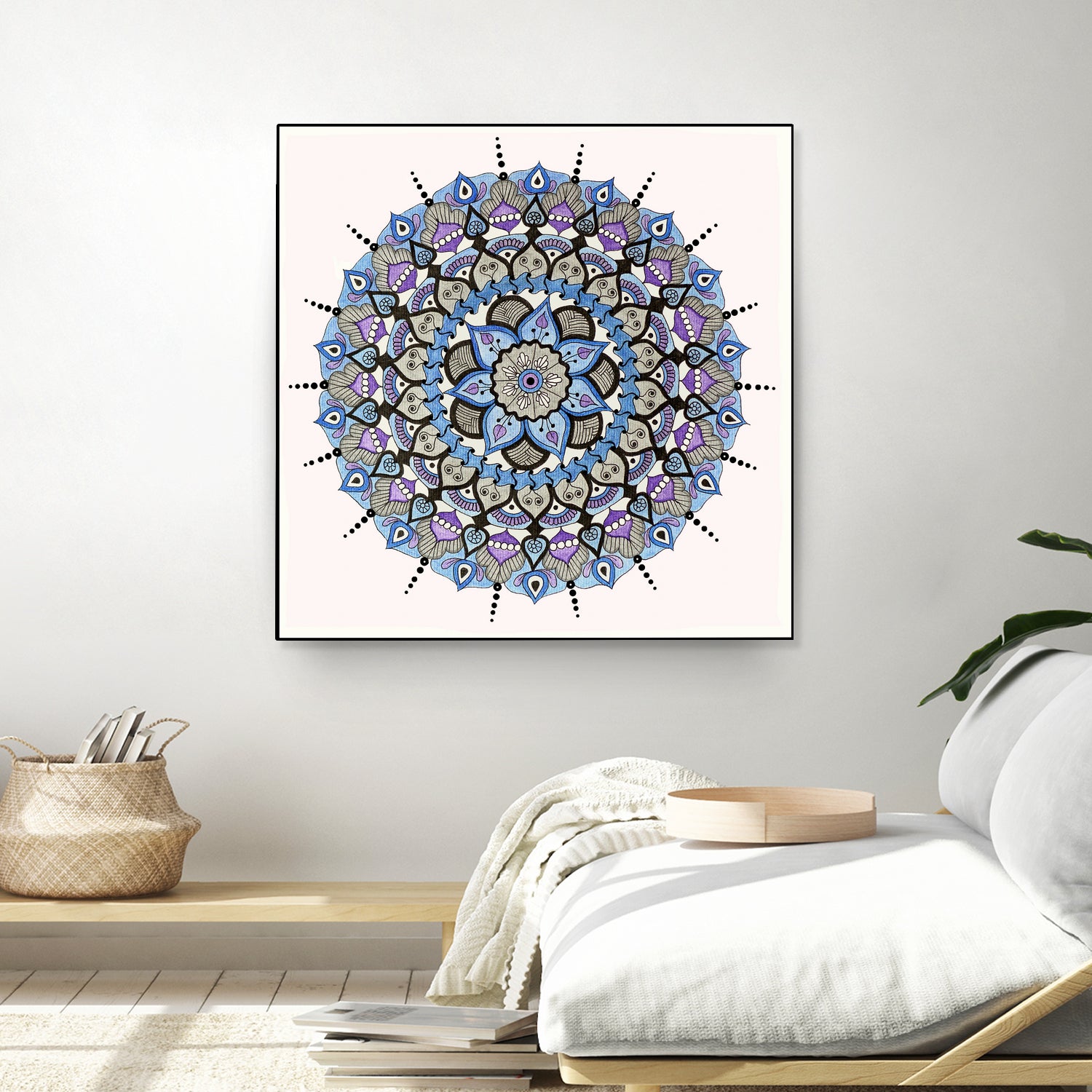 Mandala 03 by Ranka Stevic on GIANT ART - blue mixed media