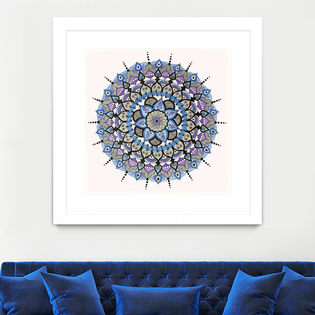 Mandala 03 by Ranka Stevic on GIANT ART - blue mixed media