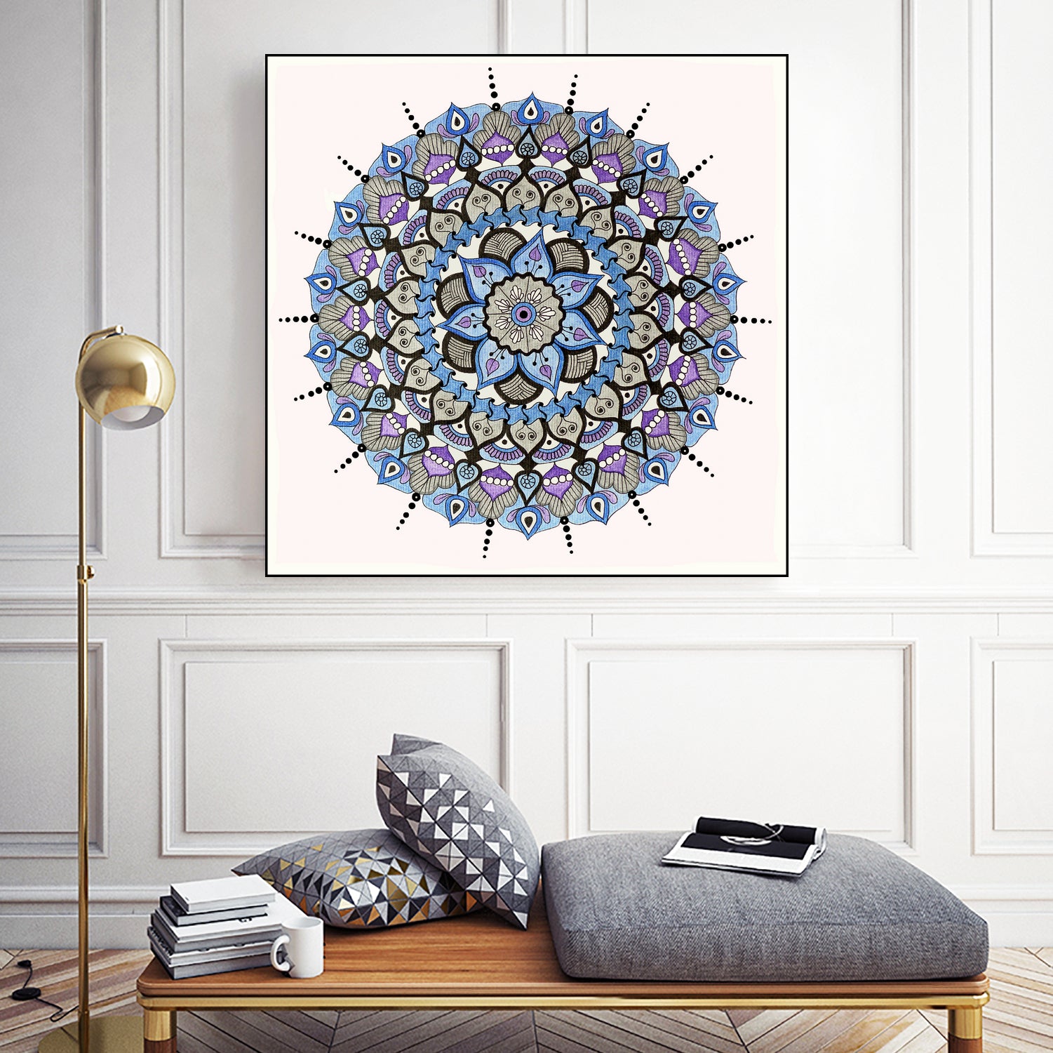 Mandala 03 by Ranka Stevic on GIANT ART - blue mixed media