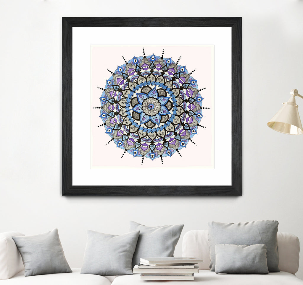 Mandala 03 by Ranka Stevic on GIANT ART - blue mixed media