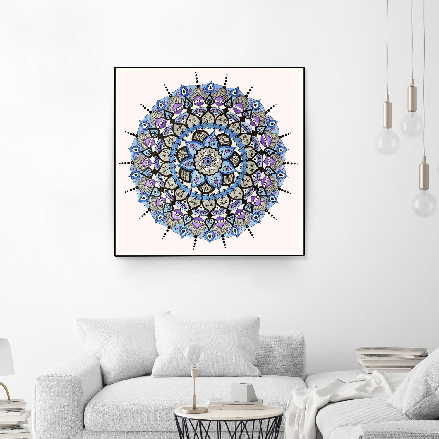 Mandala 03 by Ranka Stevic on GIANT ART - blue mixed media