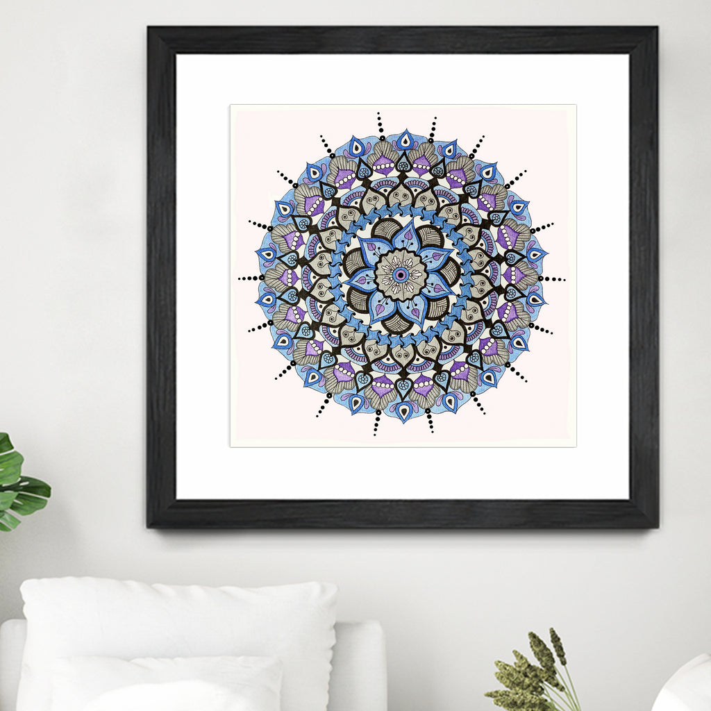 Mandala 03 by Ranka Stevic on GIANT ART - blue mixed media