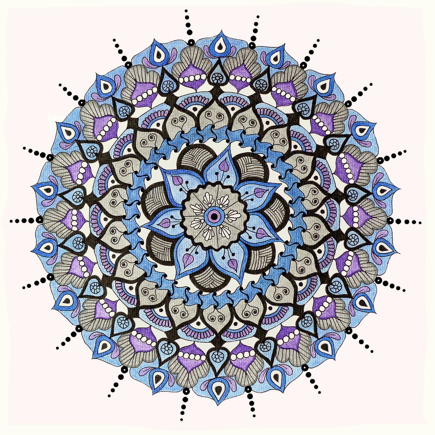 Mandala 03 by Ranka Stevic on GIANT ART - blue mixed media