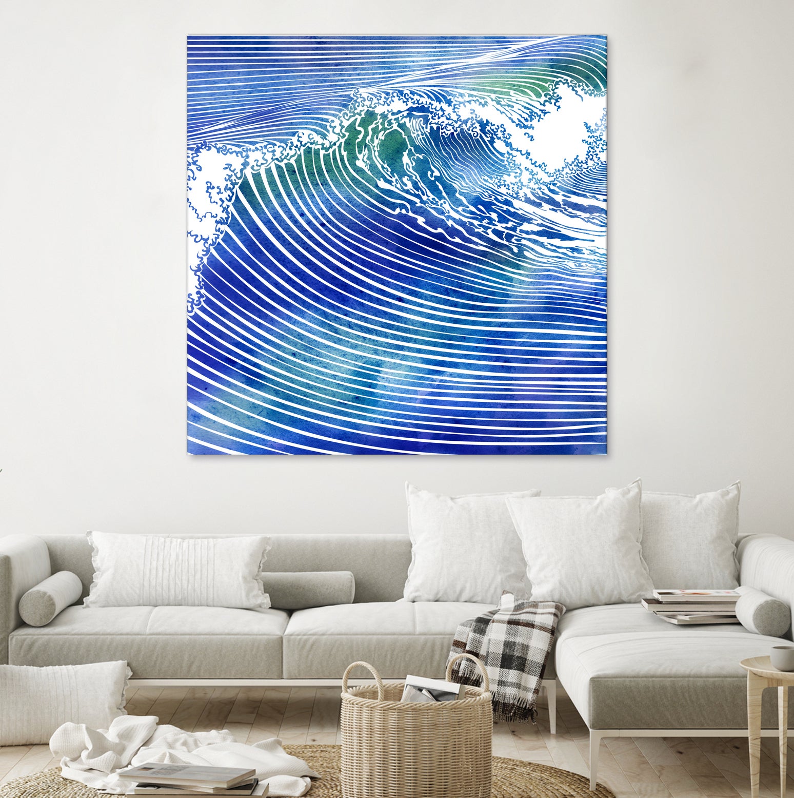 ATLANTIC WAVES by Stevyn Llewellyn on GIANT ART - blue mixed media