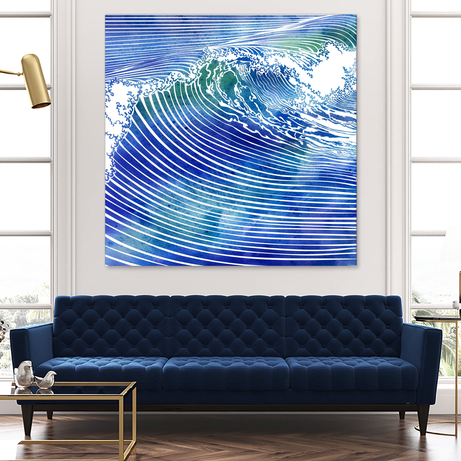 ATLANTIC WAVES by Stevyn Llewellyn on GIANT ART - blue mixed media