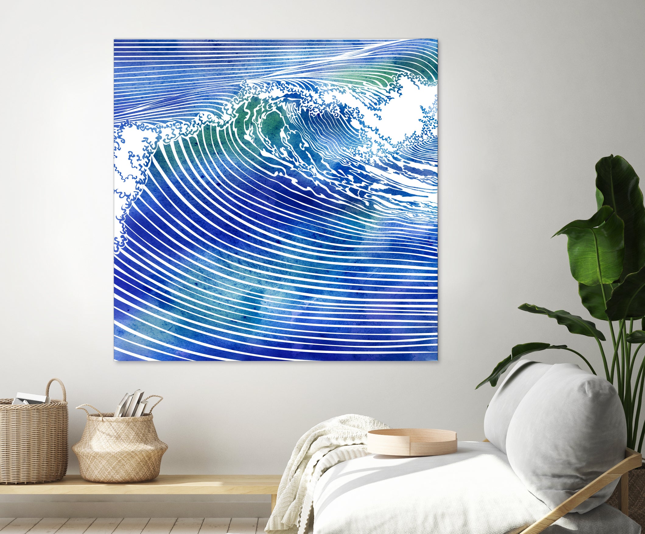 ATLANTIC WAVES by Stevyn Llewellyn on GIANT ART - blue mixed media