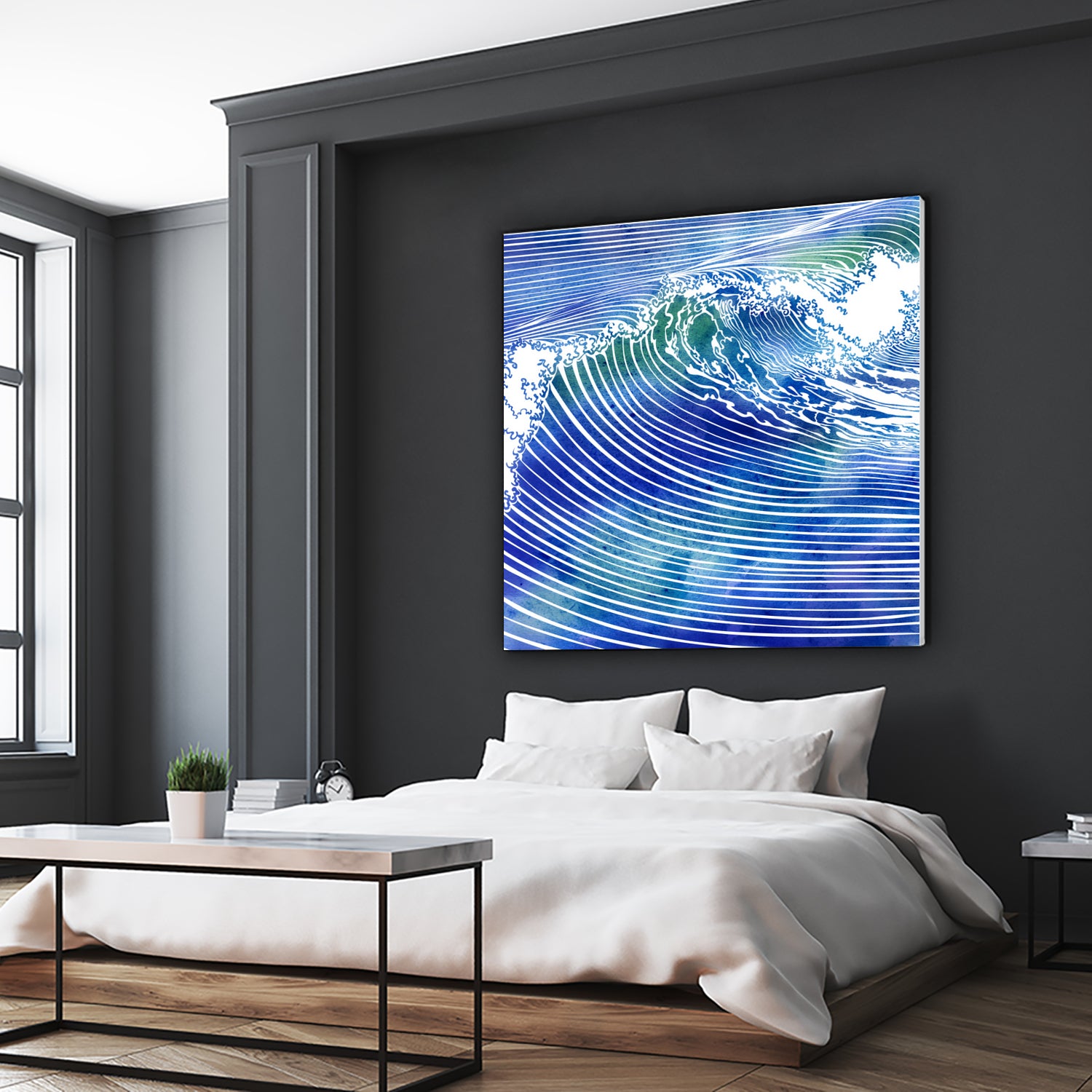 ATLANTIC WAVES by Stevyn Llewellyn on GIANT ART - blue mixed media