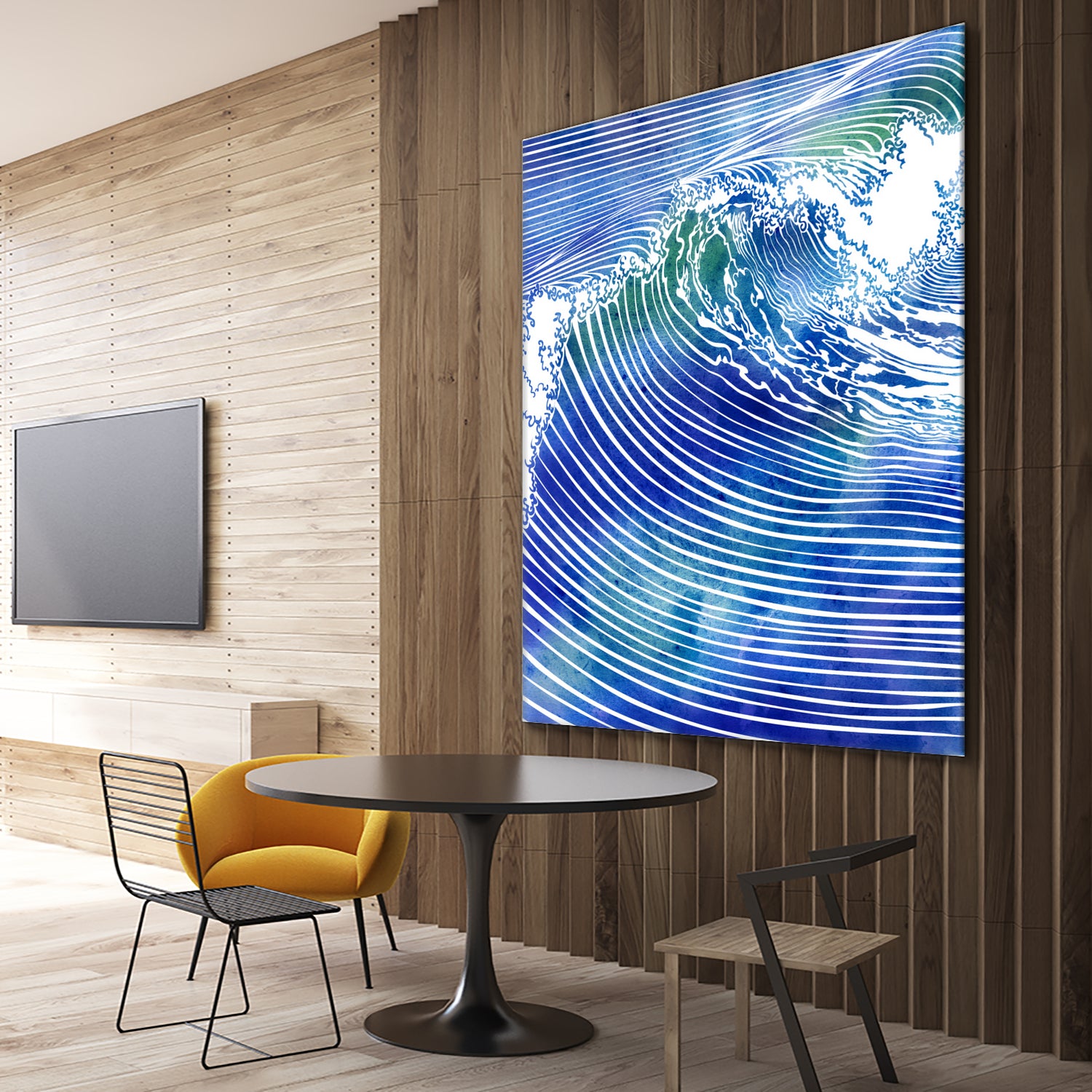 ATLANTIC WAVES by Stevyn Llewellyn on GIANT ART - blue mixed media