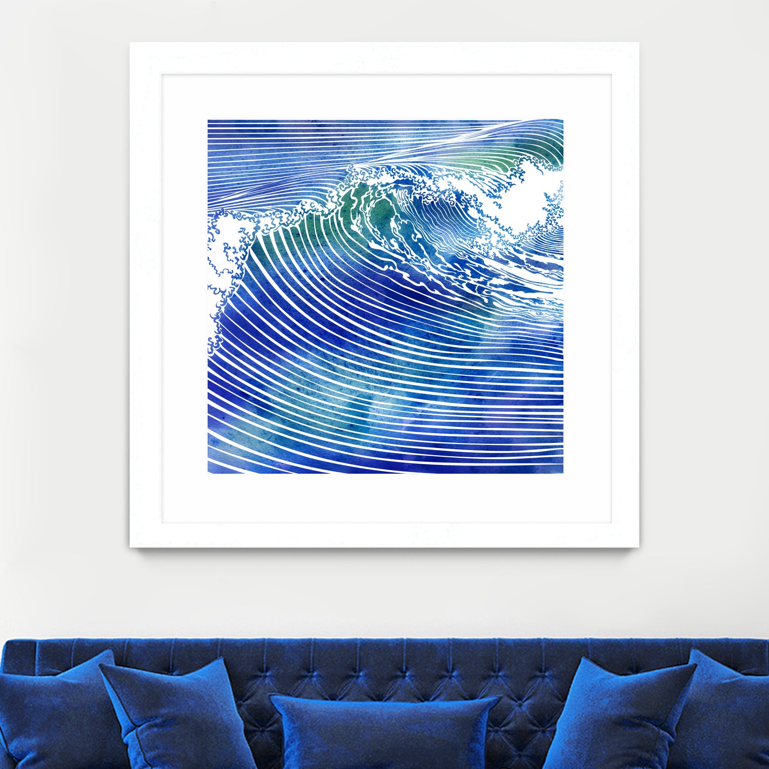 ATLANTIC WAVES by Stevyn Llewellyn on GIANT ART - blue mixed media