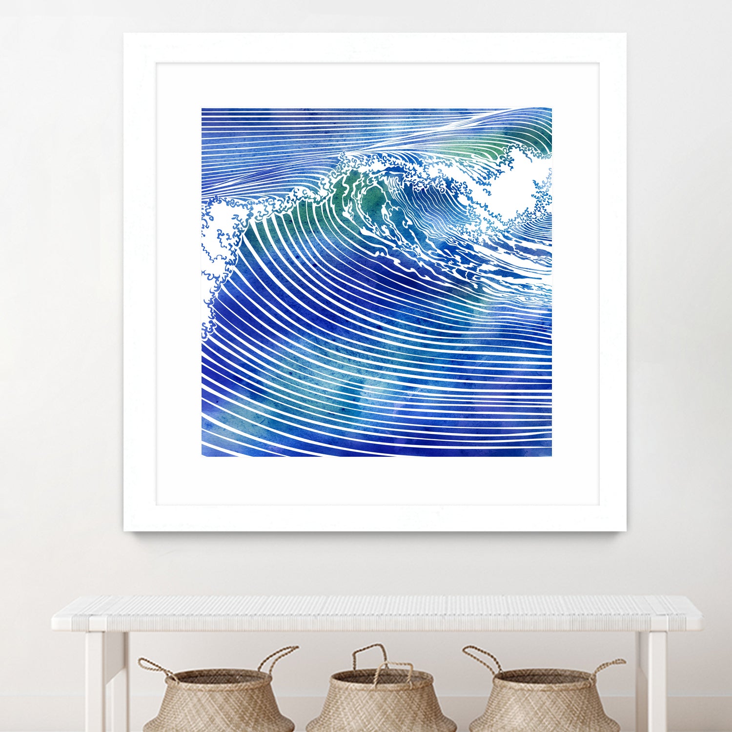 ATLANTIC WAVES by Stevyn Llewellyn on GIANT ART - blue mixed media