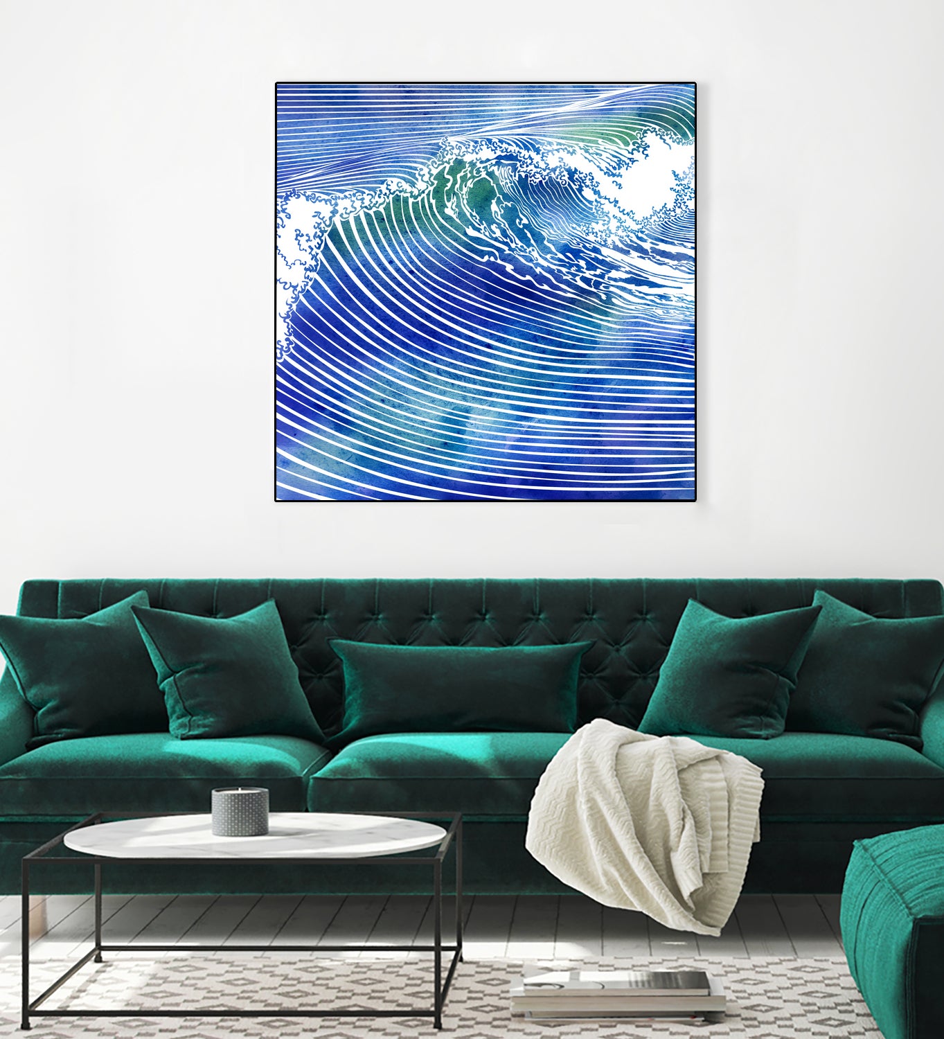 ATLANTIC WAVES by Stevyn Llewellyn on GIANT ART - blue mixed media