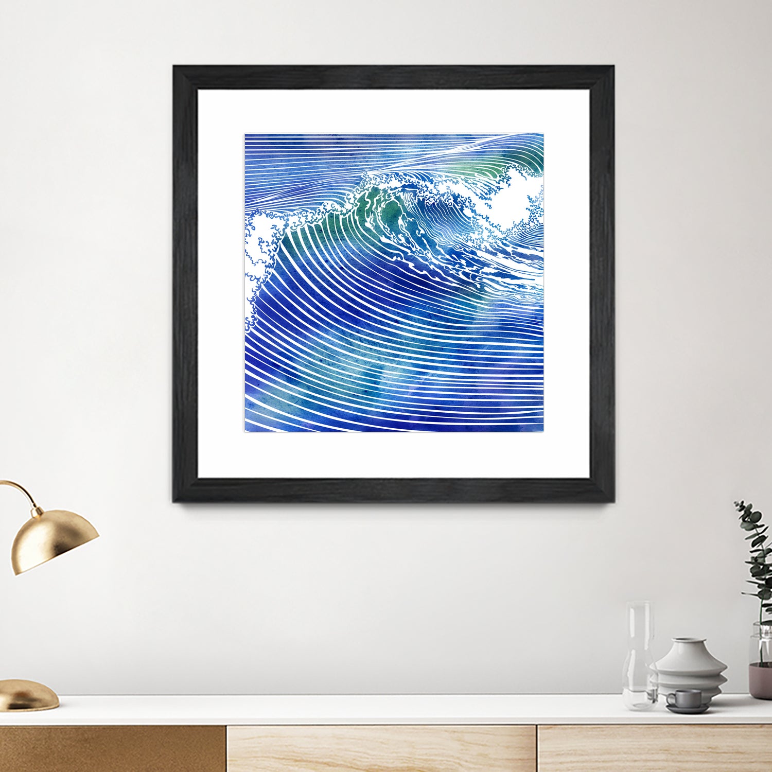 ATLANTIC WAVES by Stevyn Llewellyn on GIANT ART - blue mixed media