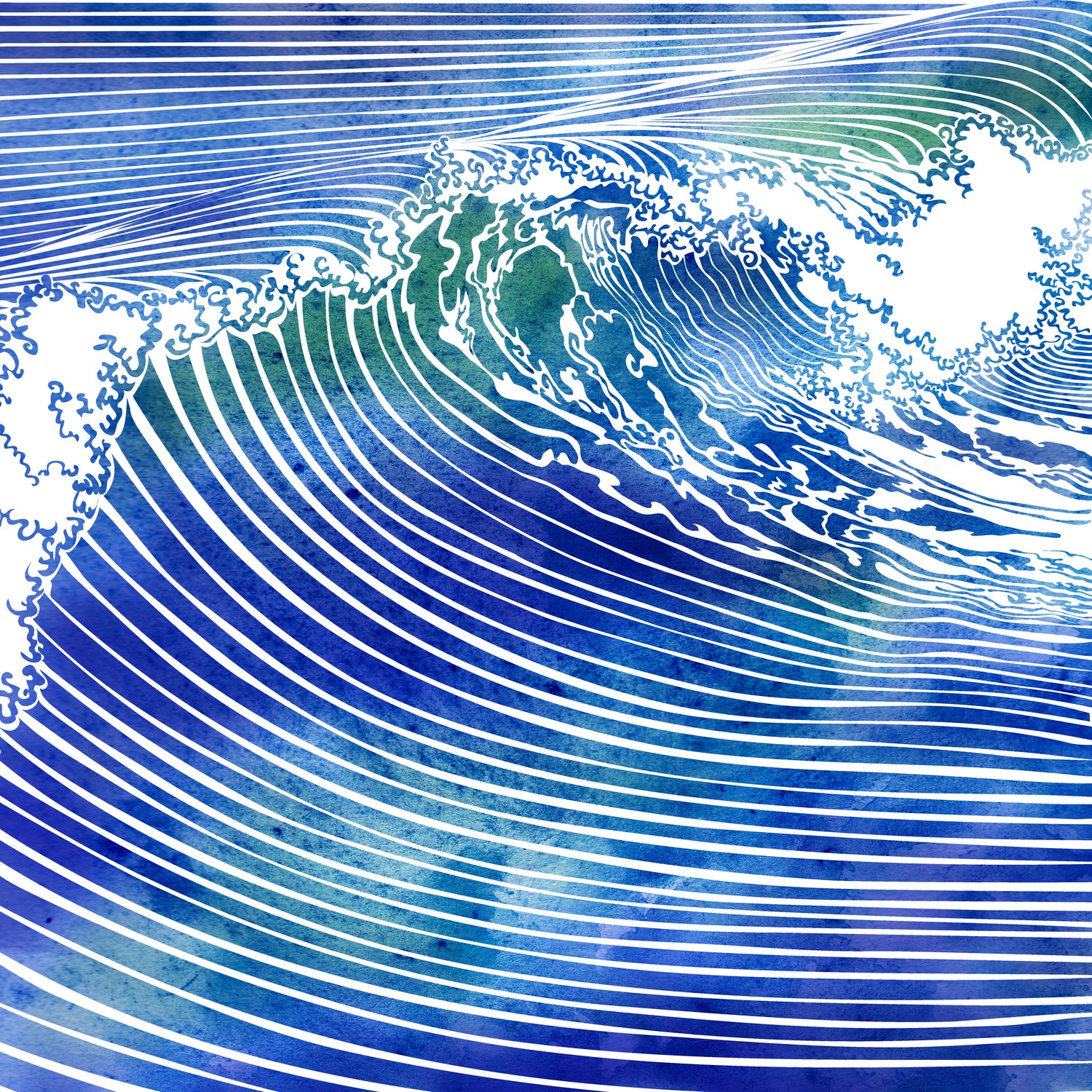 ATLANTIC WAVES by Stevyn Llewellyn on GIANT ART - blue mixed media