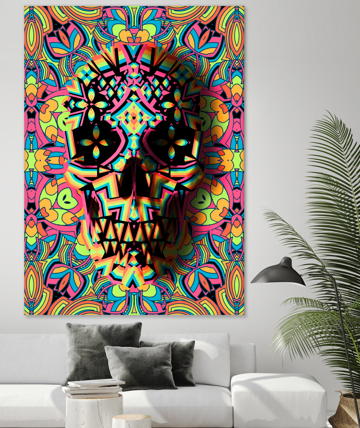 Skull Geo by Ali Gulec on GIANT ART - white digital drawing