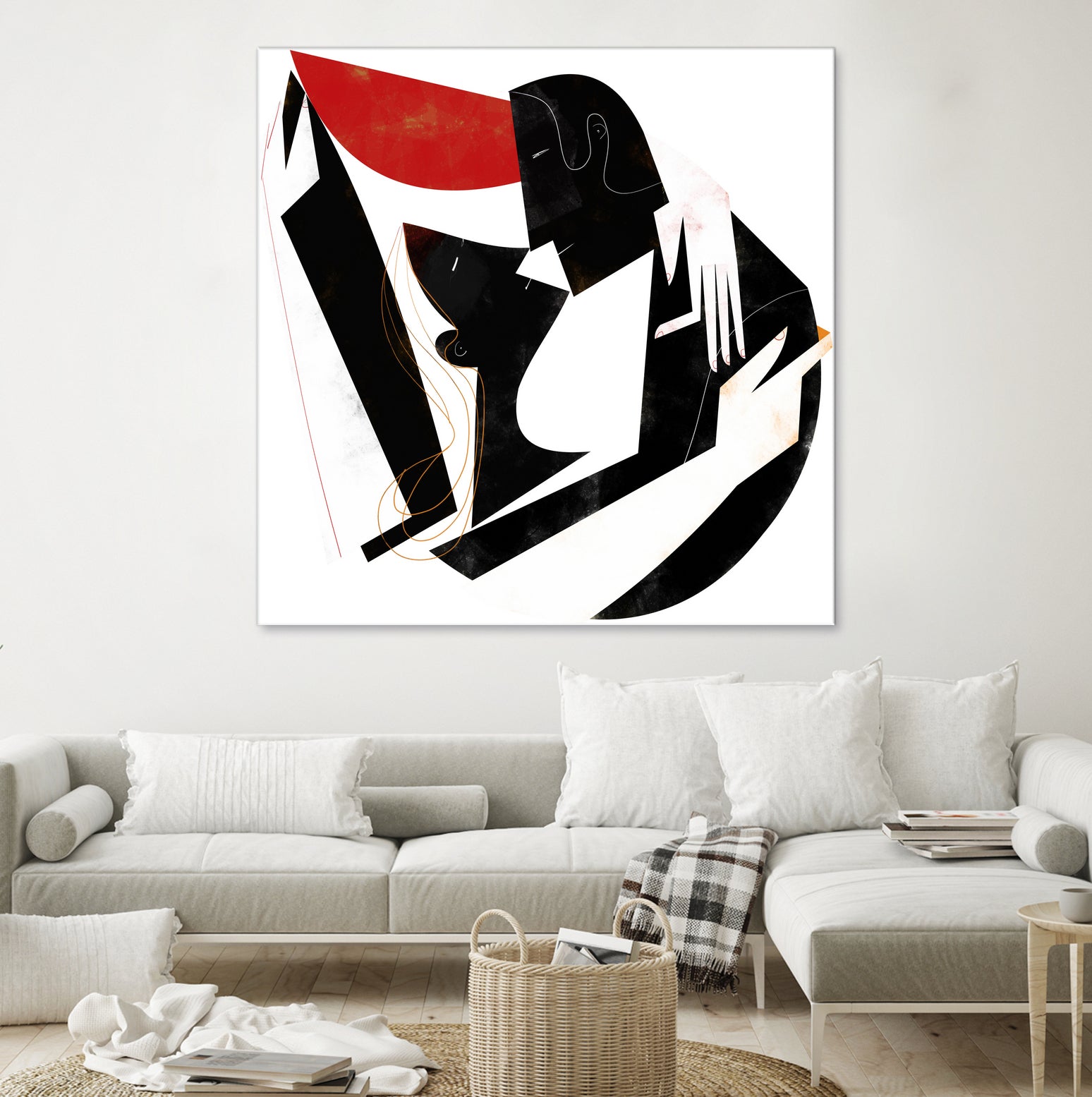 The Kiss II in Black and Red by Gregory Baldwin on GIANT ART - black digital painting