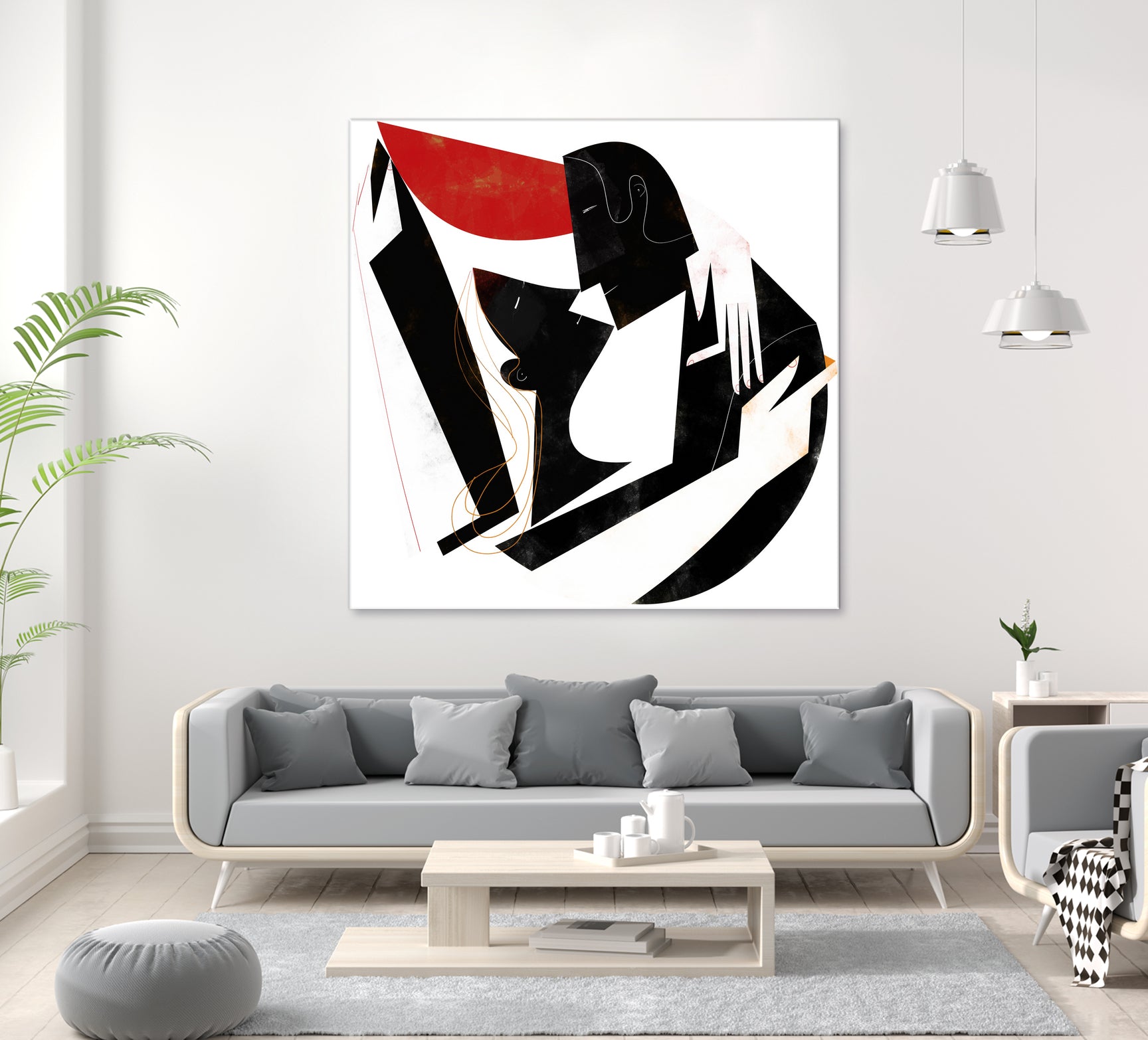 The Kiss II in Black and Red by Gregory Baldwin on GIANT ART - black digital painting