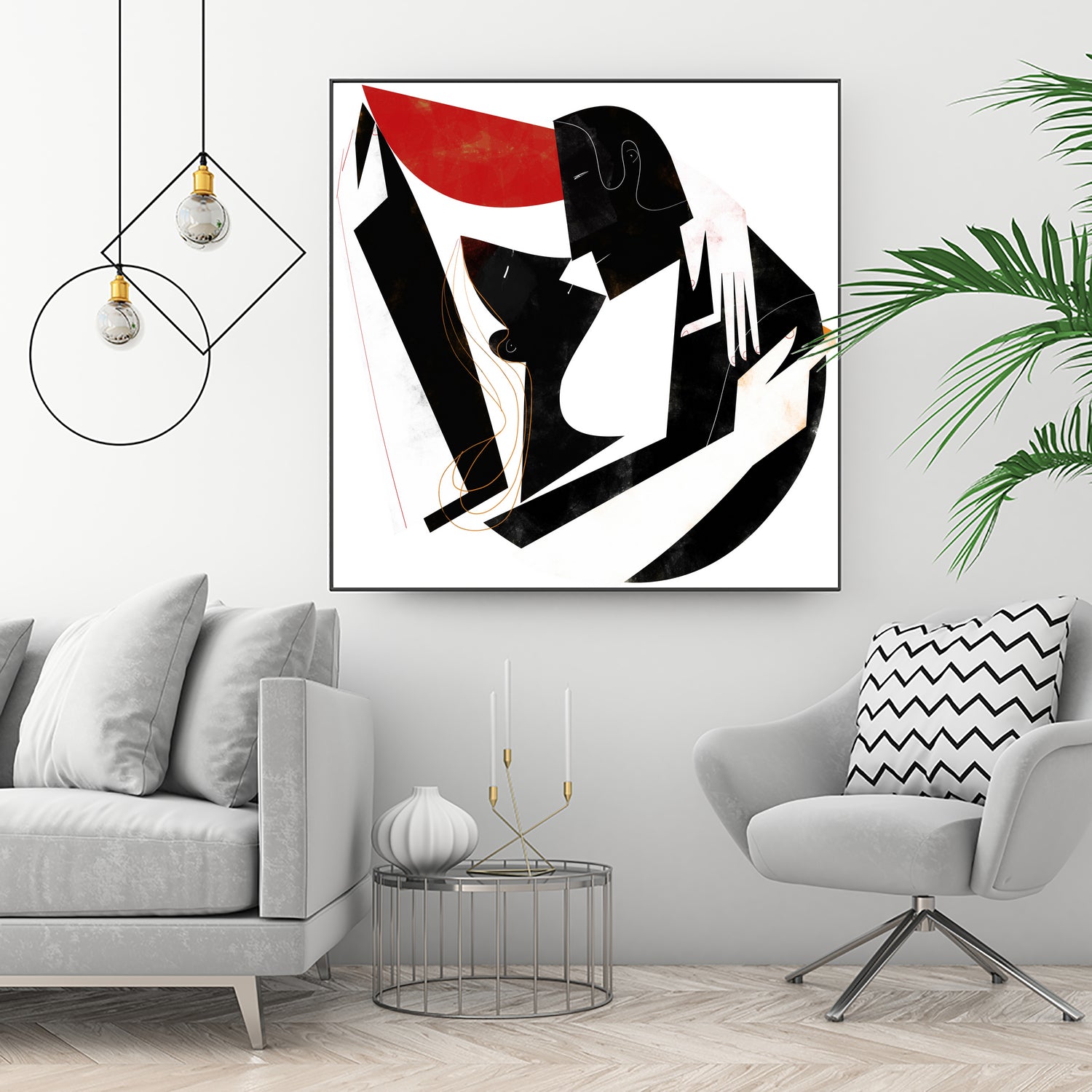 The Kiss II in Black and Red by Gregory Baldwin on GIANT ART - black digital painting